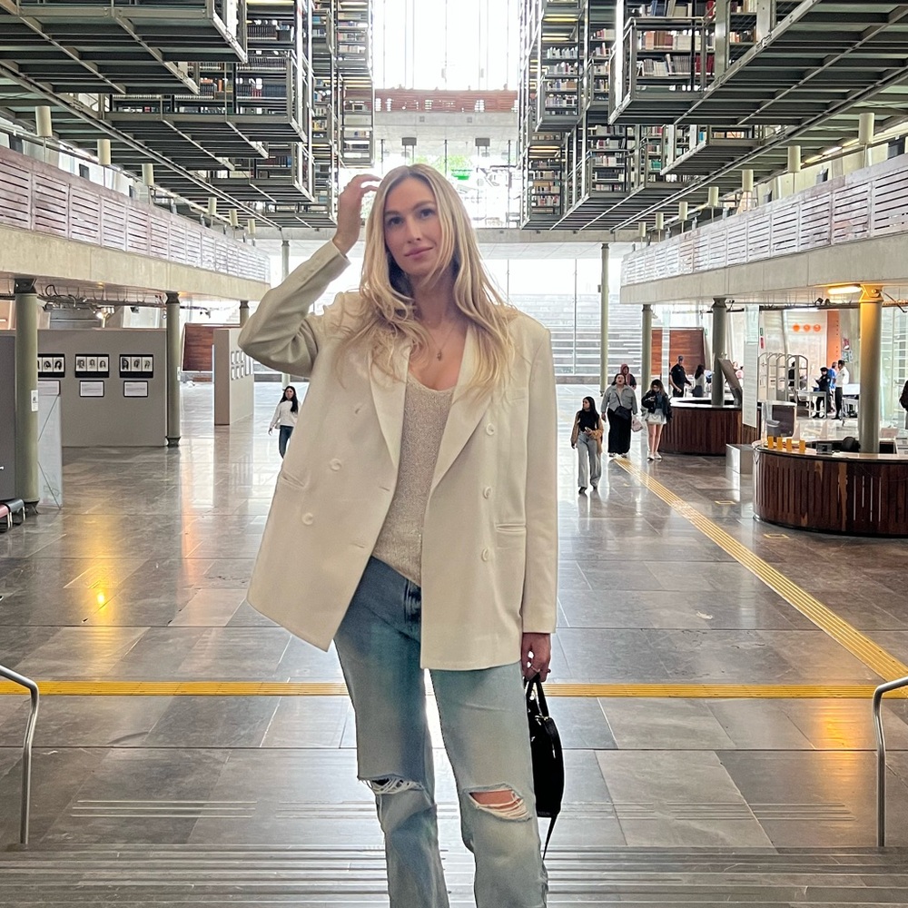 IRO Cream Double-Breasted Blazer
